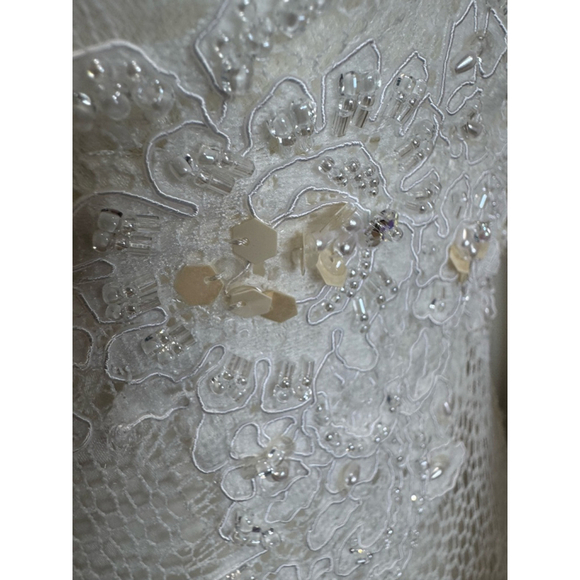 Pronovias Dafnis custom elaborately beaded strapless Wedding Dress/veil Sz 10/6 - Picture 7 of 16